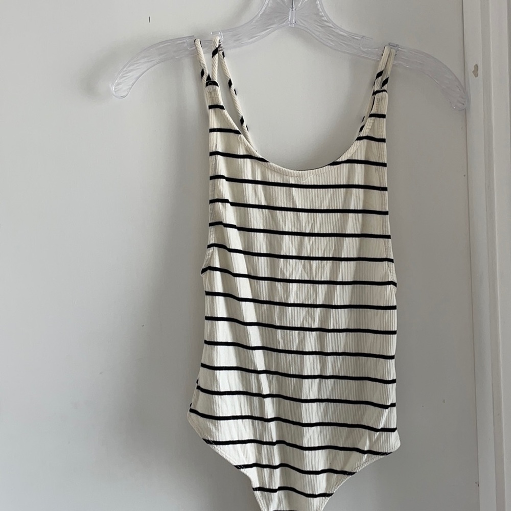 Black and white stripe bodysuit